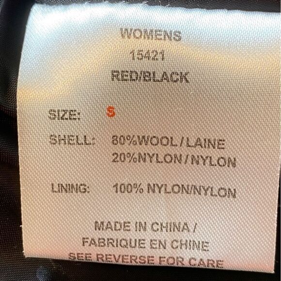 Woolrich Plaid Pea Coat Red Black Gray Size Small - Picture 3 of 13